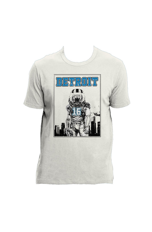 Detroit Football UNISEX SUPIMA CREW GARMENT DYED  T-Shirt