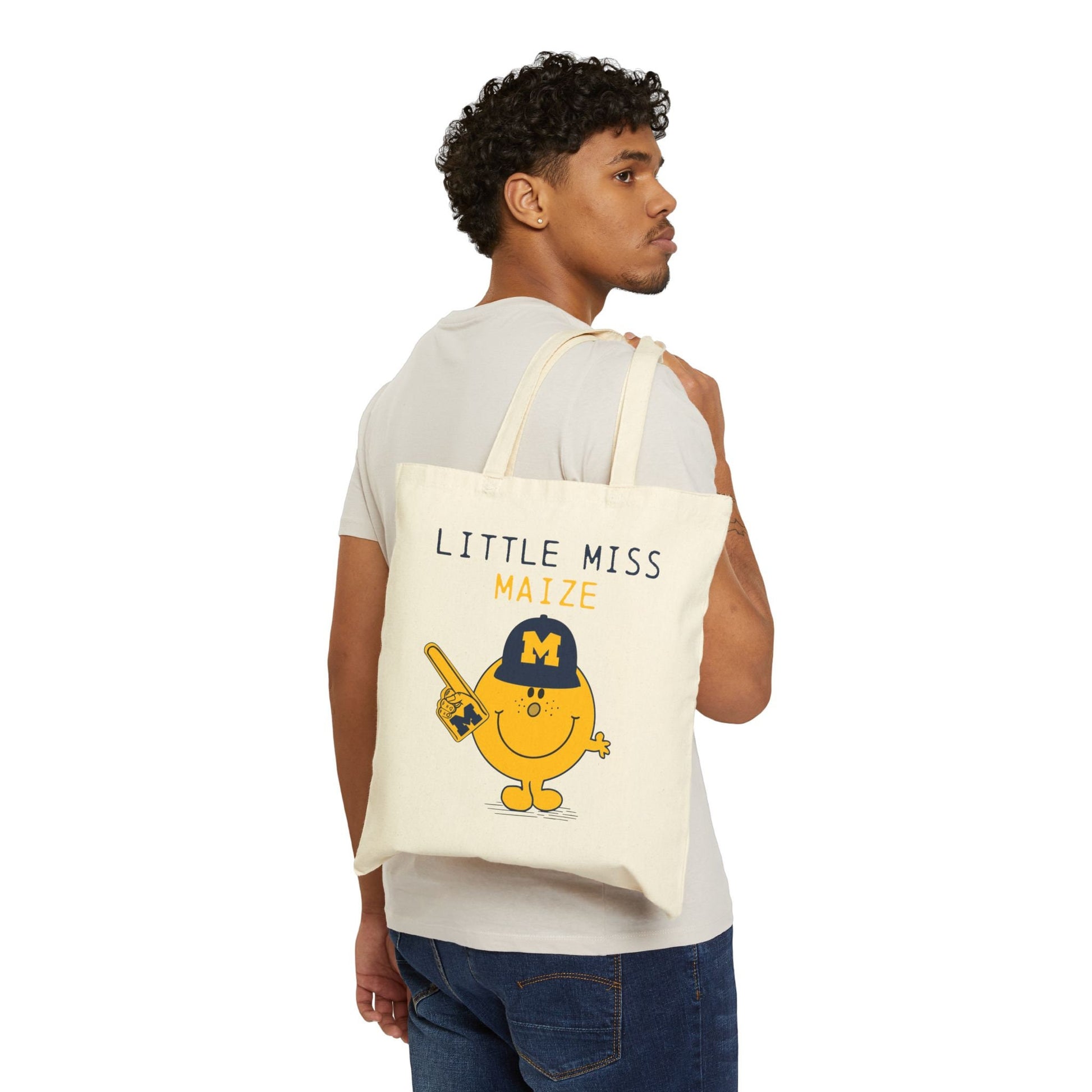 Michigan Tote Bag | "Little Miss Maize" Tote Bag | Detroit Michigan | Wolverines Bag | Beach Bag | Market Bag