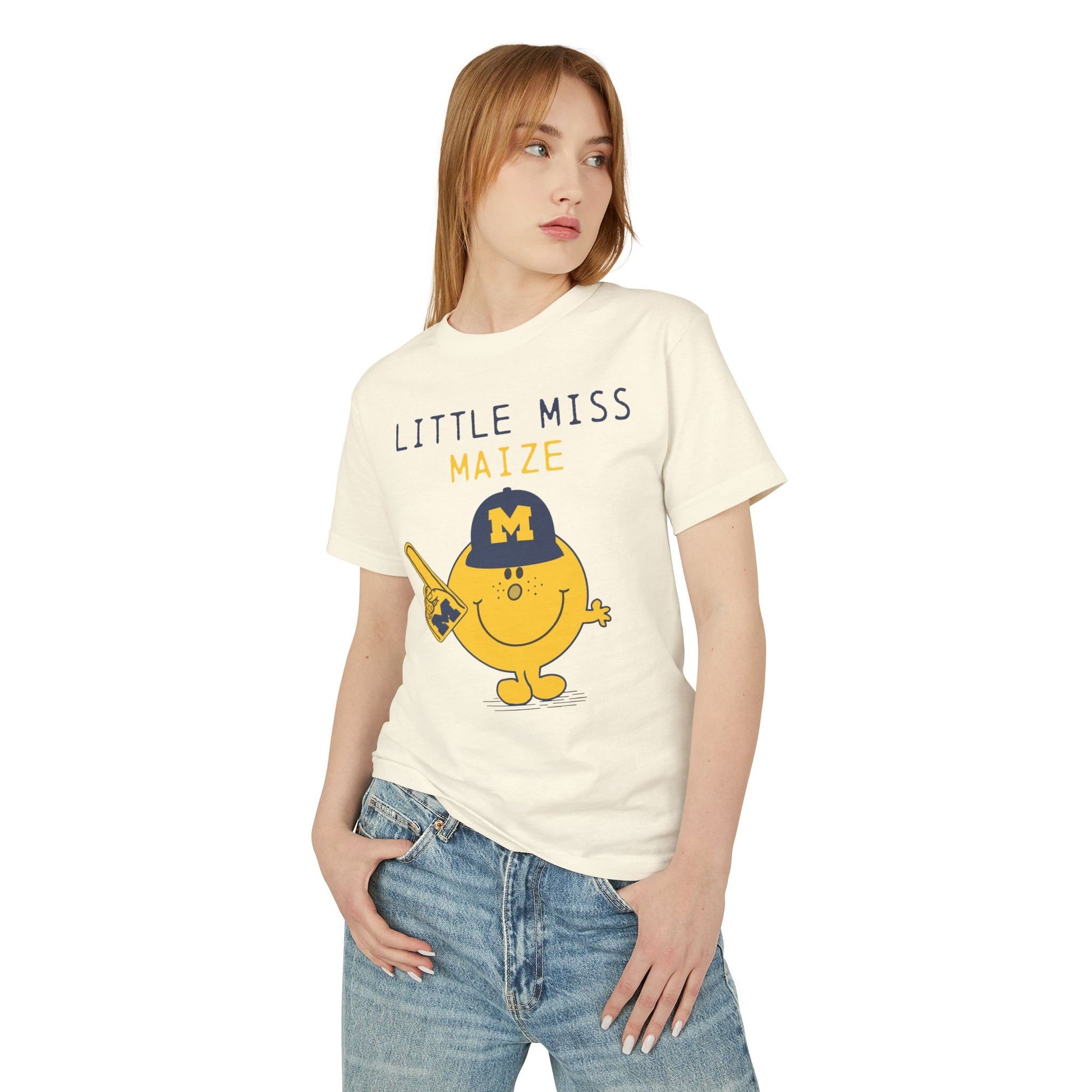 Michigan T Shirt | Vintage Michigan Wolverines T-Shirt | U of M Shirt | "Little Miss Maize"