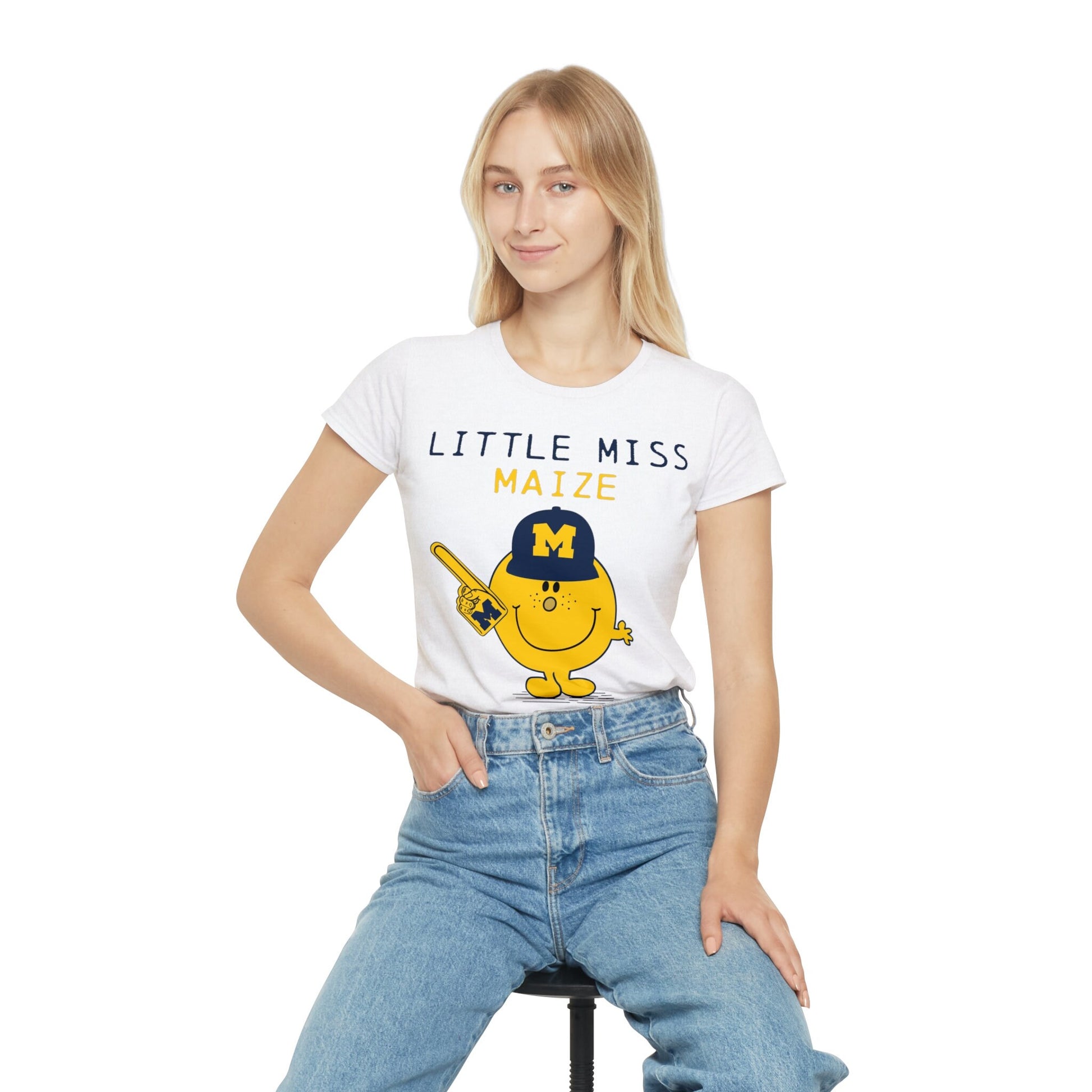 U of M T-Shirt | Women Wolverine | "Little Miss Maize" | Ann Arbor Game Day