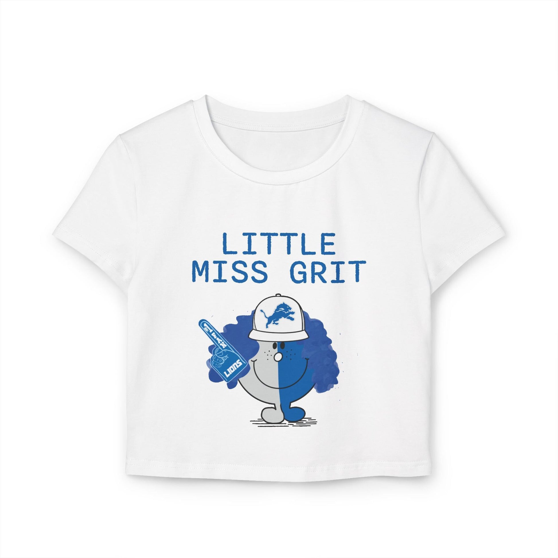 Detroit Football Women's Baby Tee, Little Miss Grit Design, Sports Fan Gift, Graphic T-Shirt, Football Mom Shirt