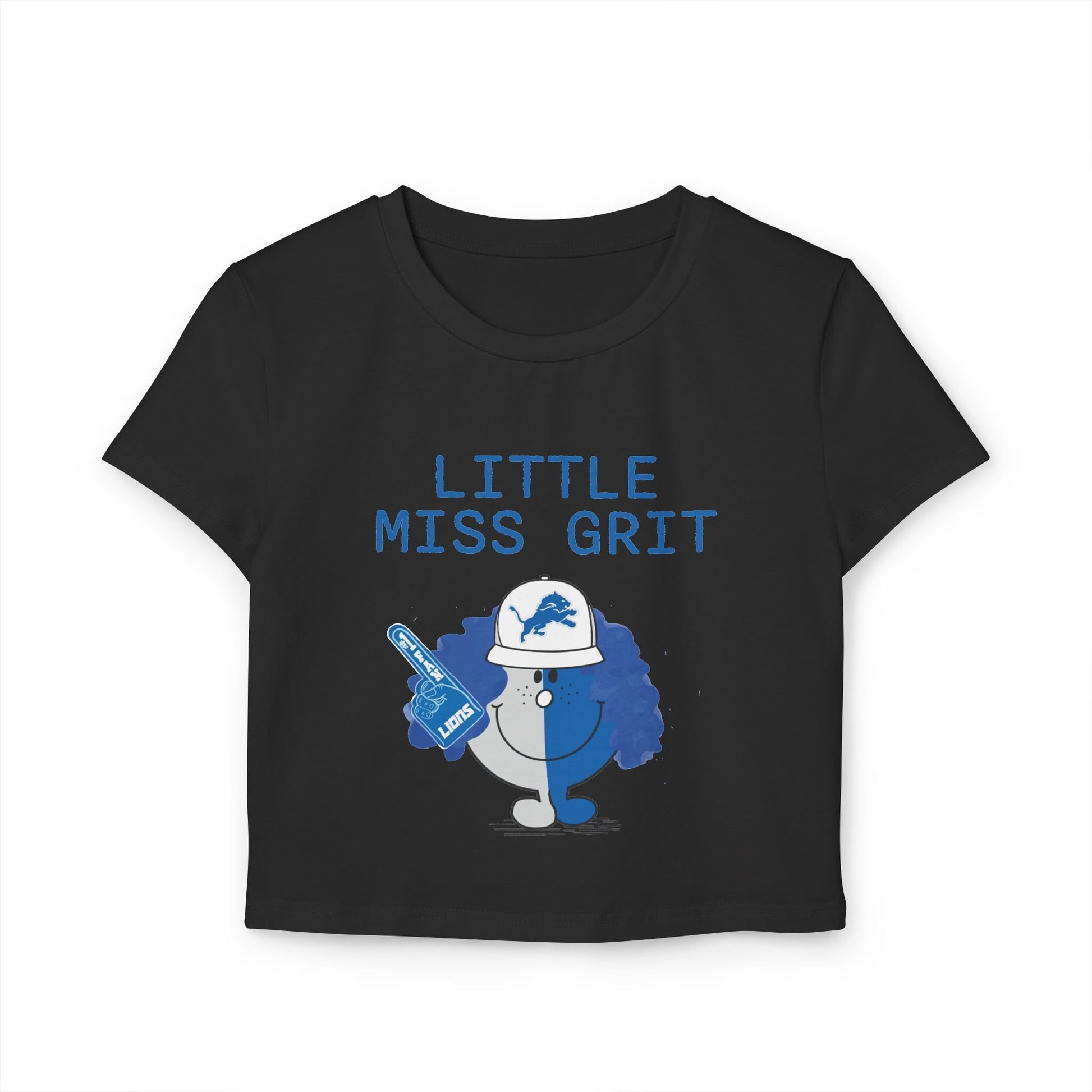 Detroit Football Women's Baby Tee, Little Miss Grit Design, Sports Fan Gift, Graphic T-Shirt, Football Mom Shirt