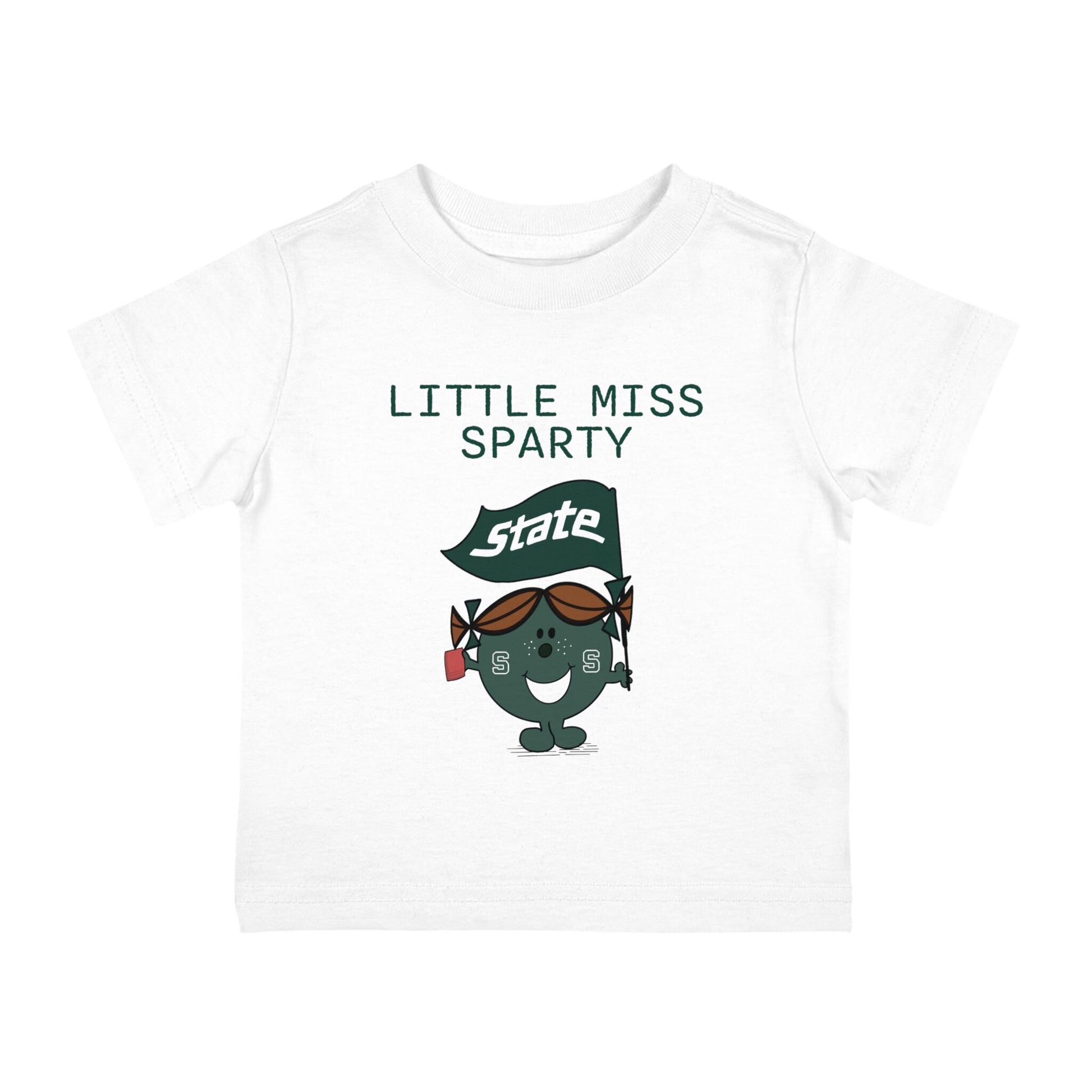 Toddler Football T-Shirt, Little Miss Sparty MSU Tee, Michigan State University Shirt, Spartans Fan Apparel, Kids Sports Clothing