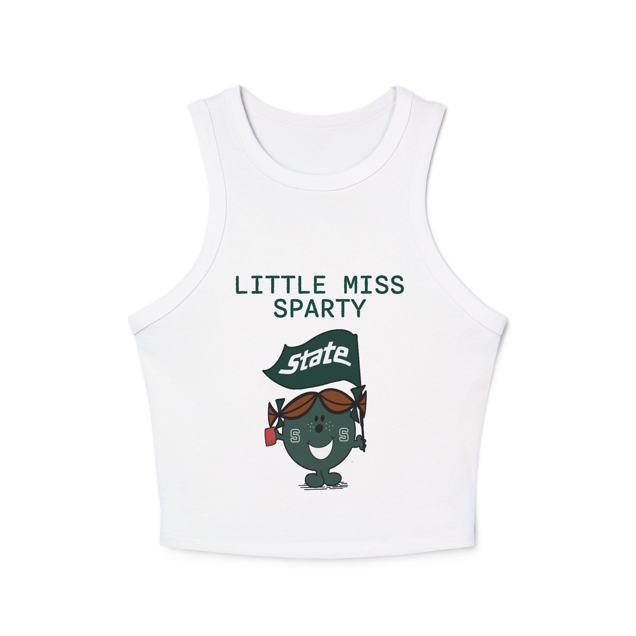 Michigan State MSU Women's Tank Top, Little Miss Sparty Football Tee, College Game Day Shirt, Sparty Fan Apparel, Tailgating Tank, Spartan