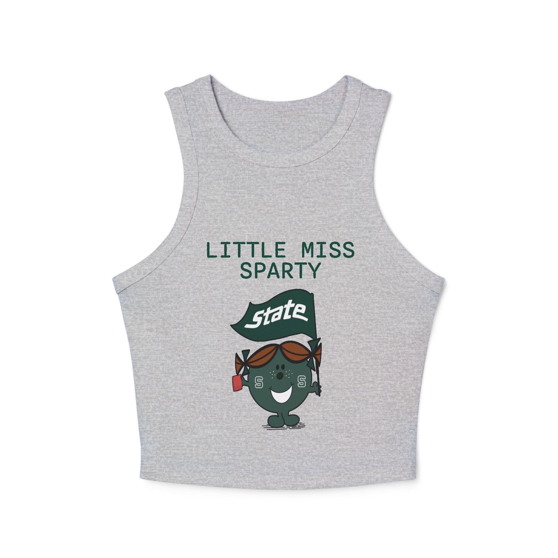 Michigan State MSU Women's Tank Top, Little Miss Sparty Football Tee, College Game Day Shirt, Sparty Fan Apparel, Tailgating Tank, Spartan