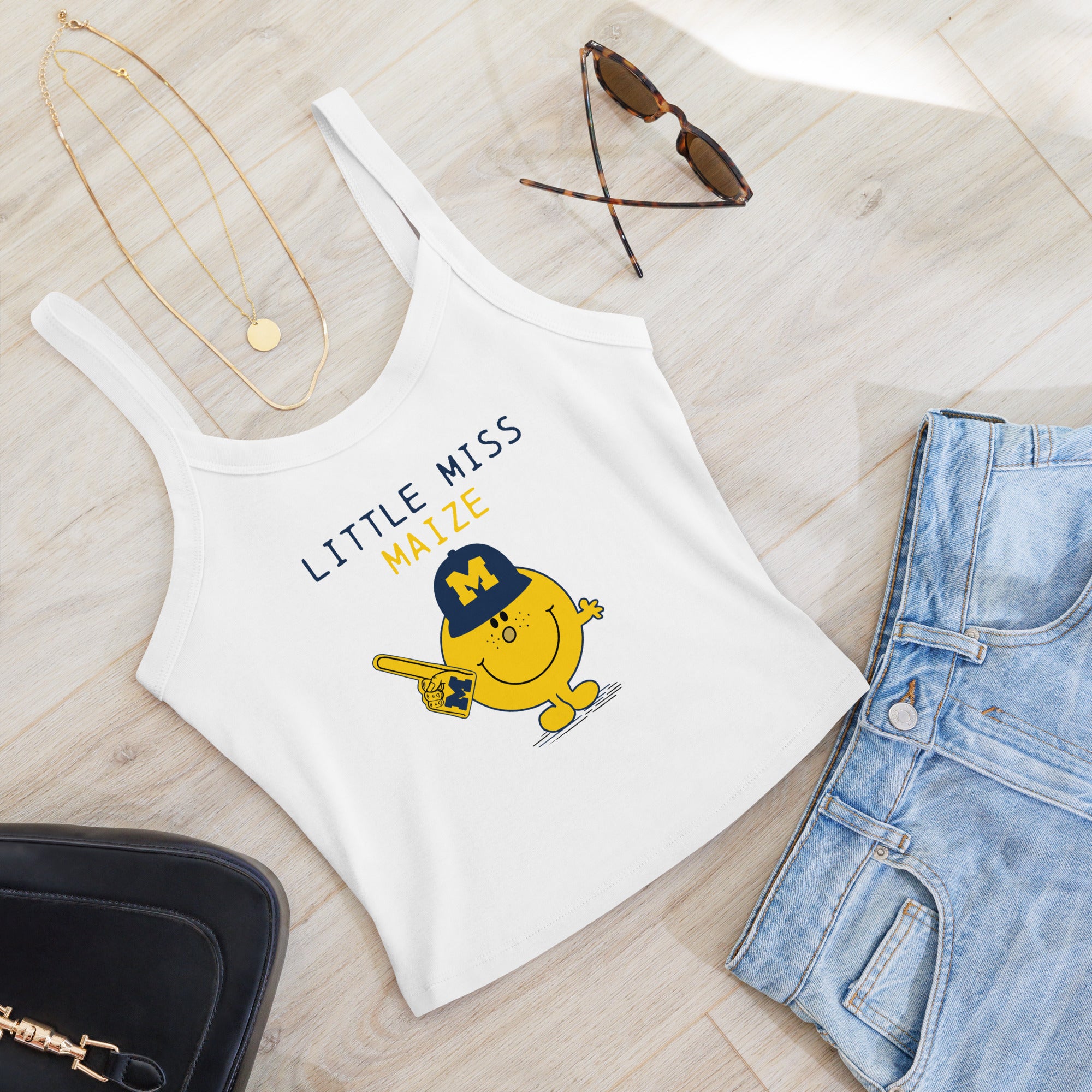 Little Miss Maize Crop Tank Top | Michigan Game Day | U of M Fan Shirt | Football Saturdays